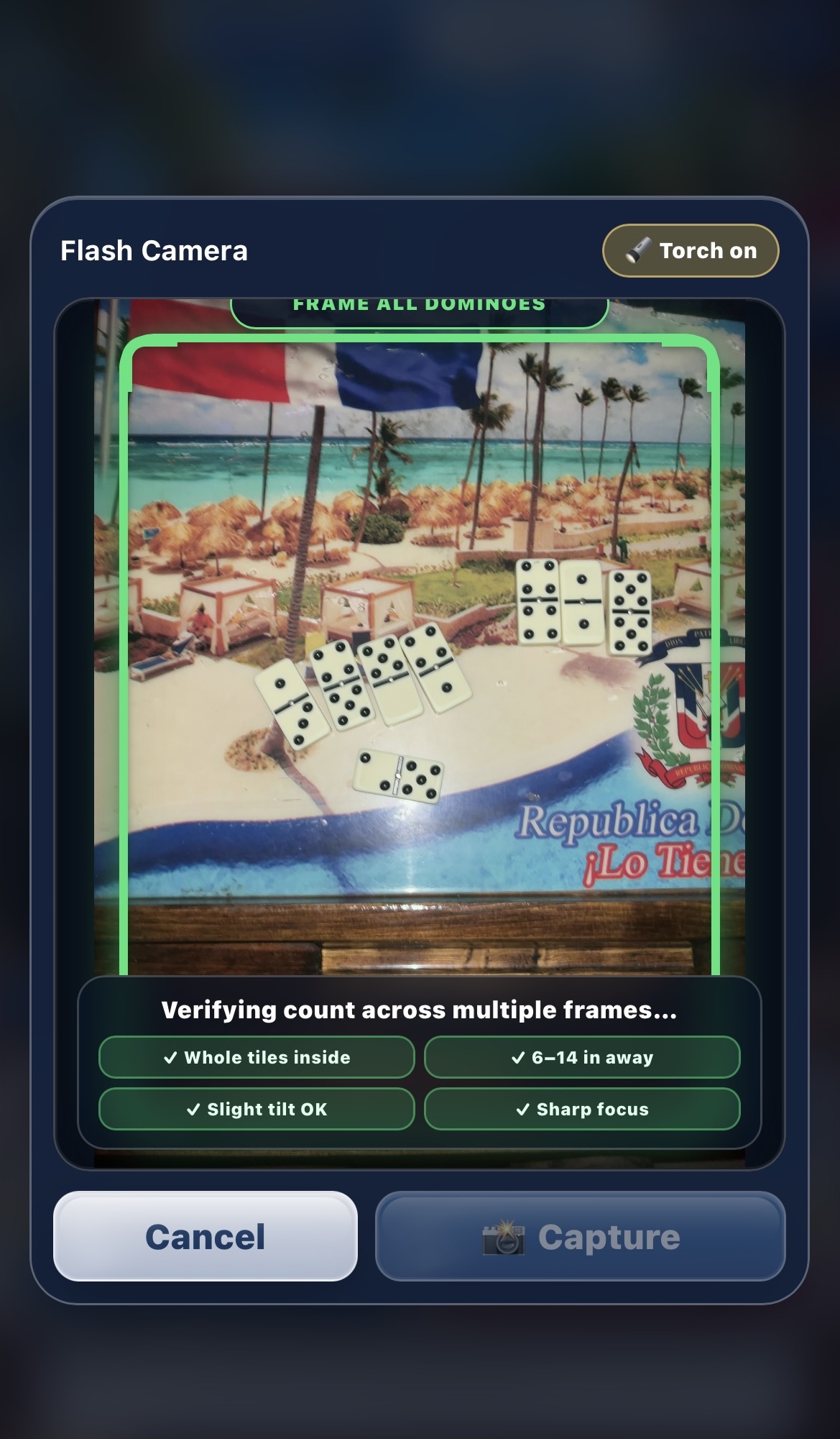La Ficha camera counting screen